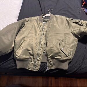 Fabletics Sage Green Bomber Jacket